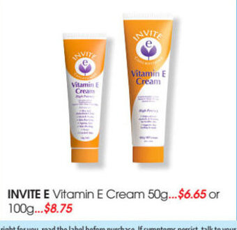 Invite E vitamine E cream 50g