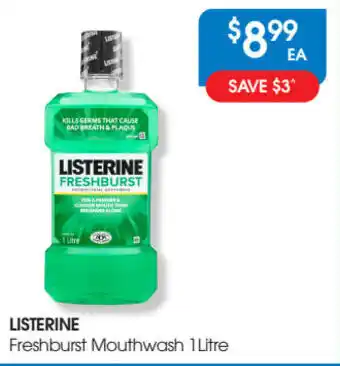 Listerine freshburst mouthwash 1 litre