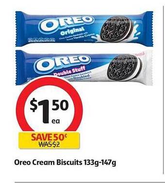 Coles Oreo Cream Biscuits 133g-147g offer