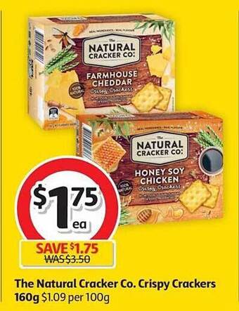 Coles The Natural Cracker Co. Crispy Crackers 160g offer