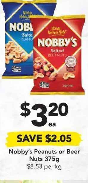 Drakes Nobby's Peanuts Or Beer Nuts 375g offer