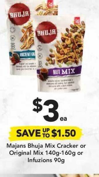 Drakes Majans Bhuja Mix Cracker Or Original Mix 140g-160g Or Infuzions 90g offer