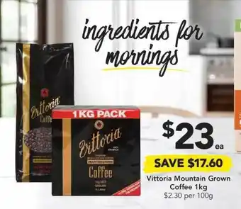 Drakes Vittoria Mountain Grown Coffee 1kg offer