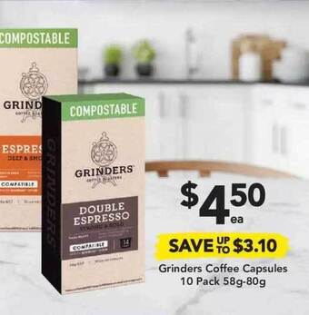 Drakes Grinders Coffee Capsules 10 Pack 58g-80g offer