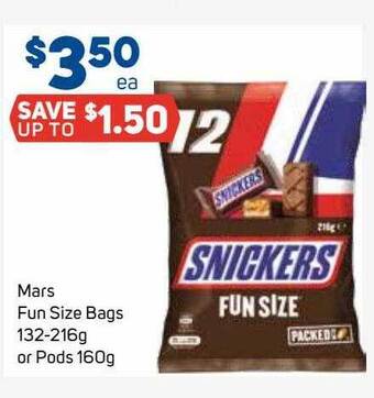 Foodland Mars Fun Size Bags 132-216g Or Pods 160g offer