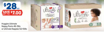 Foodland Huggies Ultimate Nappy Pants 46-56s or Ultimate Nappies 52-108s offer