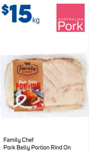 Foodland Family Chef Pork Belly Portion Rind On offer