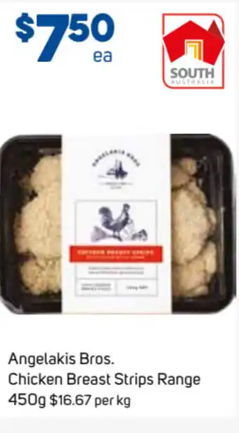 Foodland Angelakis Bros. Chicken Breast Strips Range 450g $16.67 per kg offer