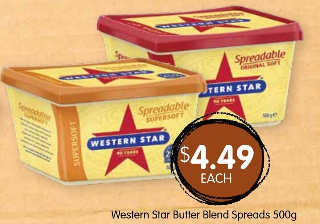 Western Star Butter Blend Spreads 500g offer at Spudshed