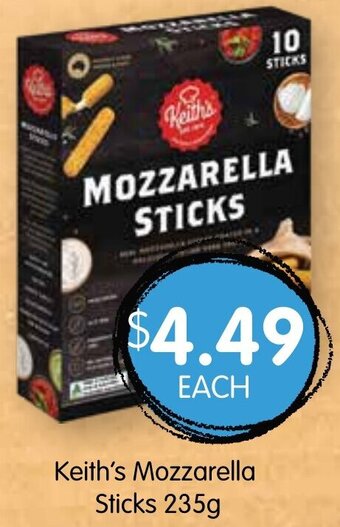 Spudshed Keith's Mozzarella Sticks 235g offer
