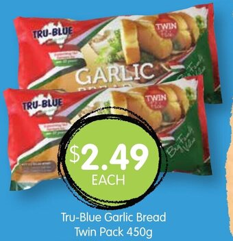 Spudshed Tru-Blue Garlic Bread Twin Pack 450g offer