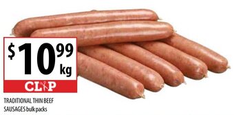Supabarn Traditional Thin Beef Sausages bulk packs offer