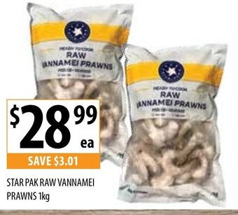 Supabarn Star Pak Raw Vannamei Prawns 1kg offer
