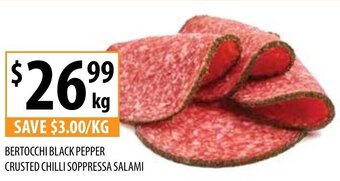 Supabarn Bertocchi Black Pepper Crusted Chilli Soppressa Salami offer