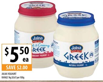 Supabarn Jalna Yoghurt Range 1kg $0,67 per 100g offer