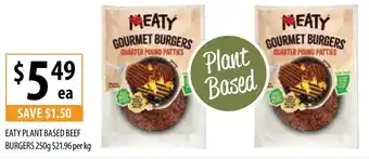 Supabarn Eaty Plant Based Beef Burgers 250g $21,96 per kg offer