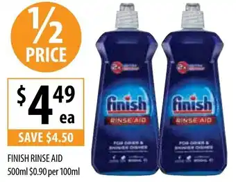Supabarn Finish Rinse Aid 500ml $0,90 per 100ml offer