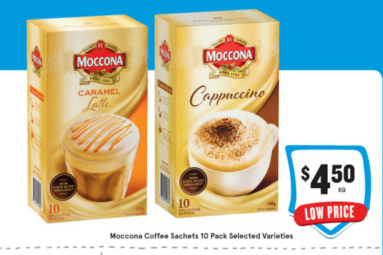 Moccona Coffee Sachets 10 Pack Selected Varieties offer at IGA