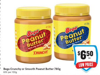 IGA Bega Crunchy or Smooth Peanut Butter 780g offer