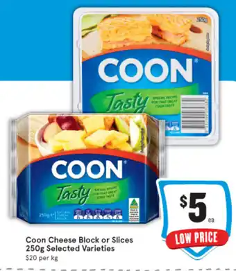 IGA Coon Cheese Block or Slices 250g Selected Varieties offer