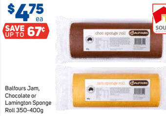 Foodland Balfours Jam Chocolate or Lamington Sponge Roll 350-400g offer