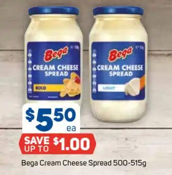Foodland Bega Cream Cheese Spread 500-515g offer