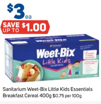 Foodland Sanitarium Weet-Bix Little Kids Essentials Breakfast Cereal 400g $0.75 per 100g offer