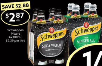 Ritchies Schweppes Mixers 4x300ml offer