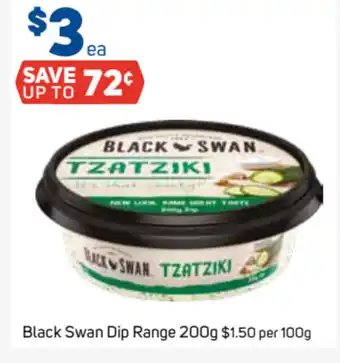 Foodland Black Swan Dip Range 200g $1.50 per 100g offer