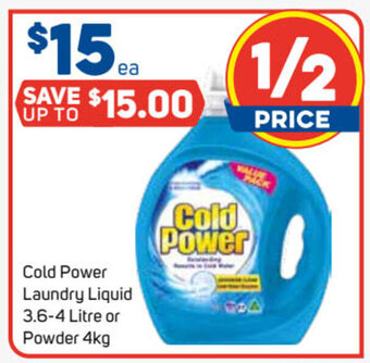 Foodland Cold Power Laundry Liquid 3.6-4 Litre or Powder 4kg offer