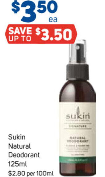 Foodland Sukin Natural Deodorant 125ml offer