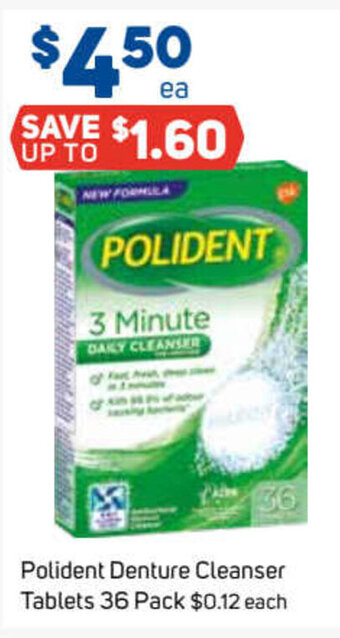 Foodland Polident Denture Cleanser Tablets 36 Pack offer