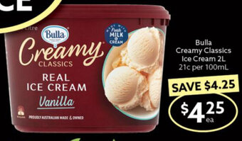 Ritchies Bulla Creamy Classics Ice Cream 2L offer