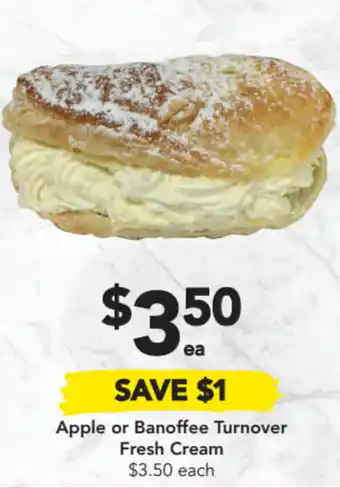 Drakes Apple or Banoffee Turnover Fresh Cream $3.50 each offer