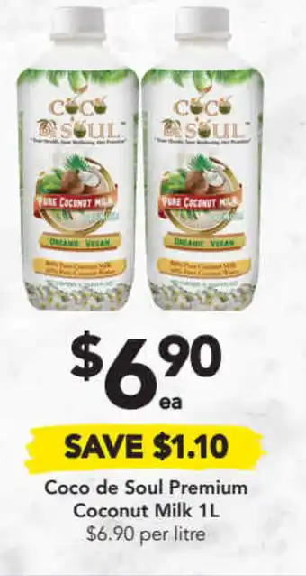 Drakes Coco de Soul Premium Coconut Milk 1L $6.90 per Litre offer