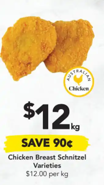 Drakes Chicken Breast Schnitzel Varieties $12.00 per kg offer