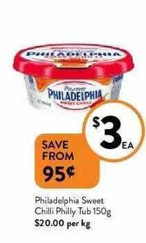 Foodworks Philadelphia Sweet Chilli Philly Tub 150g offer