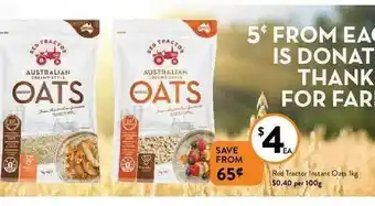 Foodworks Red Tractor Instant Oats 1kg offer