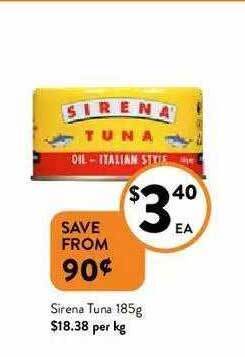 Foodworks Sirena Tuna 185g offer