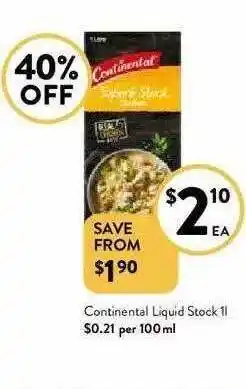 Foodworks Continental Liquid Stock 1L offer