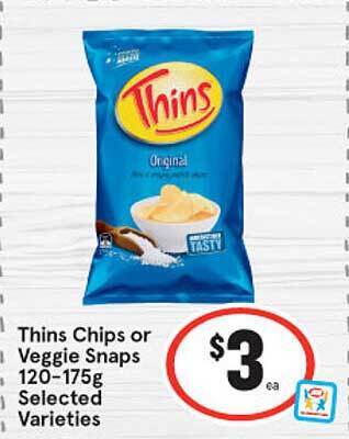 IGA Thins Chips Or Veggie Snaps offer