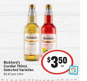 IGA Bickford's Cordial offer