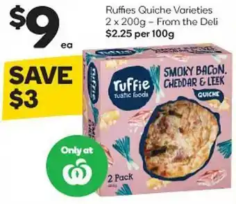 Woolworths Ruffies Quiche Varieties offer