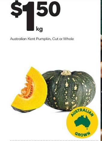 Woolworths Australian Kent Pumpkin, Cut Or Whole offer