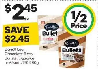 Woolworths Darrell Lea Chocolate Bites, Bullets, Liquorice Or Allsorts offer