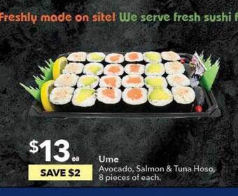 Ritchies Ume Avocado, Salmon & Tuna Hoso, 8 Pieces Of Each offer