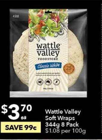 Ritchies Wattle Valley Soft Wraps 344g 8 Pack offer