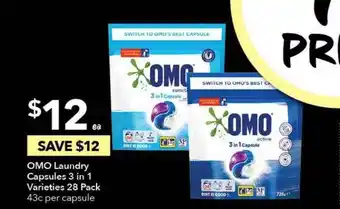 Ritchies Omo Laundry Capsules 3 In 1 28 Pack offer