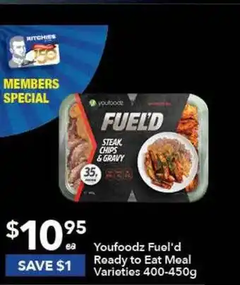 Youfoodz Fuel'd Ready To Eat Meal 400-450g