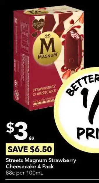 Ritchies Streets Magnum Strawberry Cheesecake 4 Pack offer